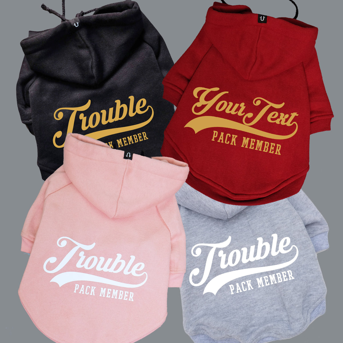 Personalised dog hoodie, the perfect dog gift, designed in Australia fits big and little dogs