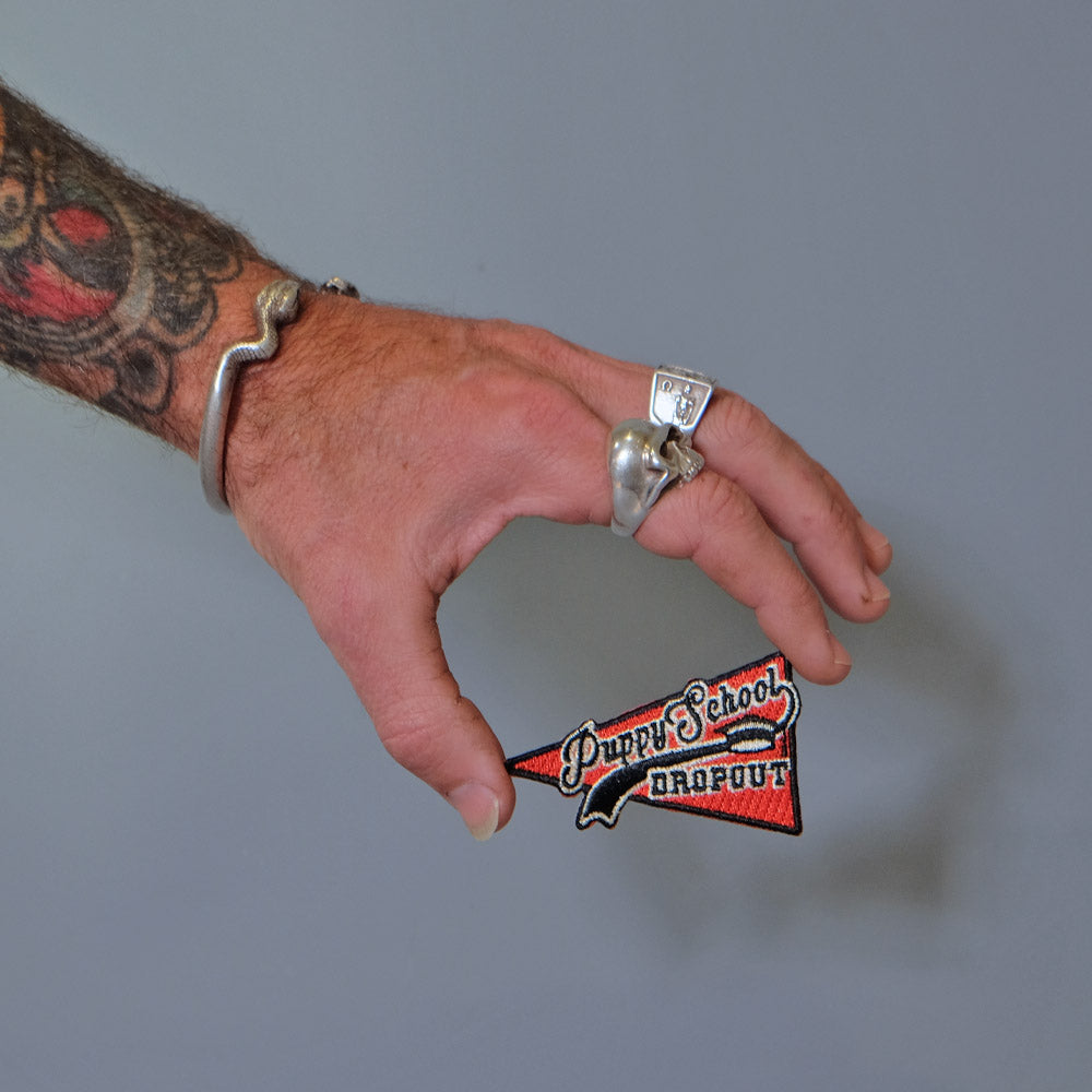 puppy school dropout patch, funny dog patch, dog merit patch, dog patch by Pethaus