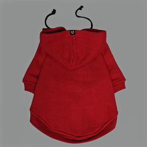 Red dog hoodie by Pethaus Australia - designer dog clothes