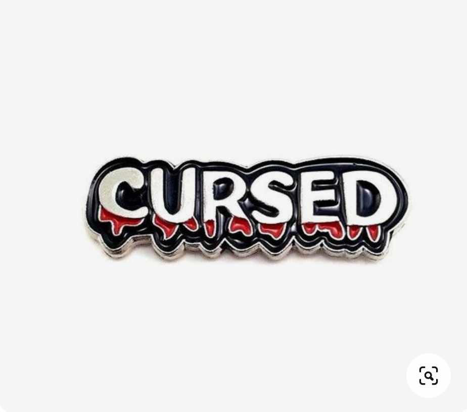 cursed enamel pin, witch pin