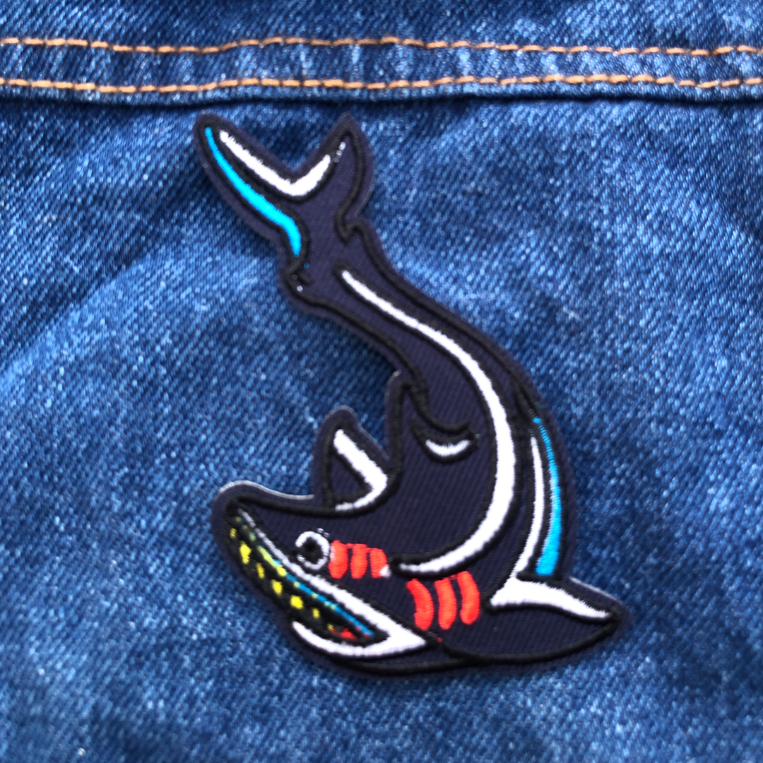 shark patch, bullterrier patch, shark tattoo patch 