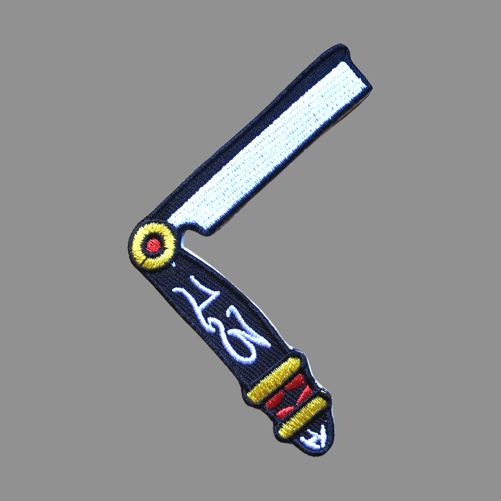 Switch blade embroidered patch, knife patch