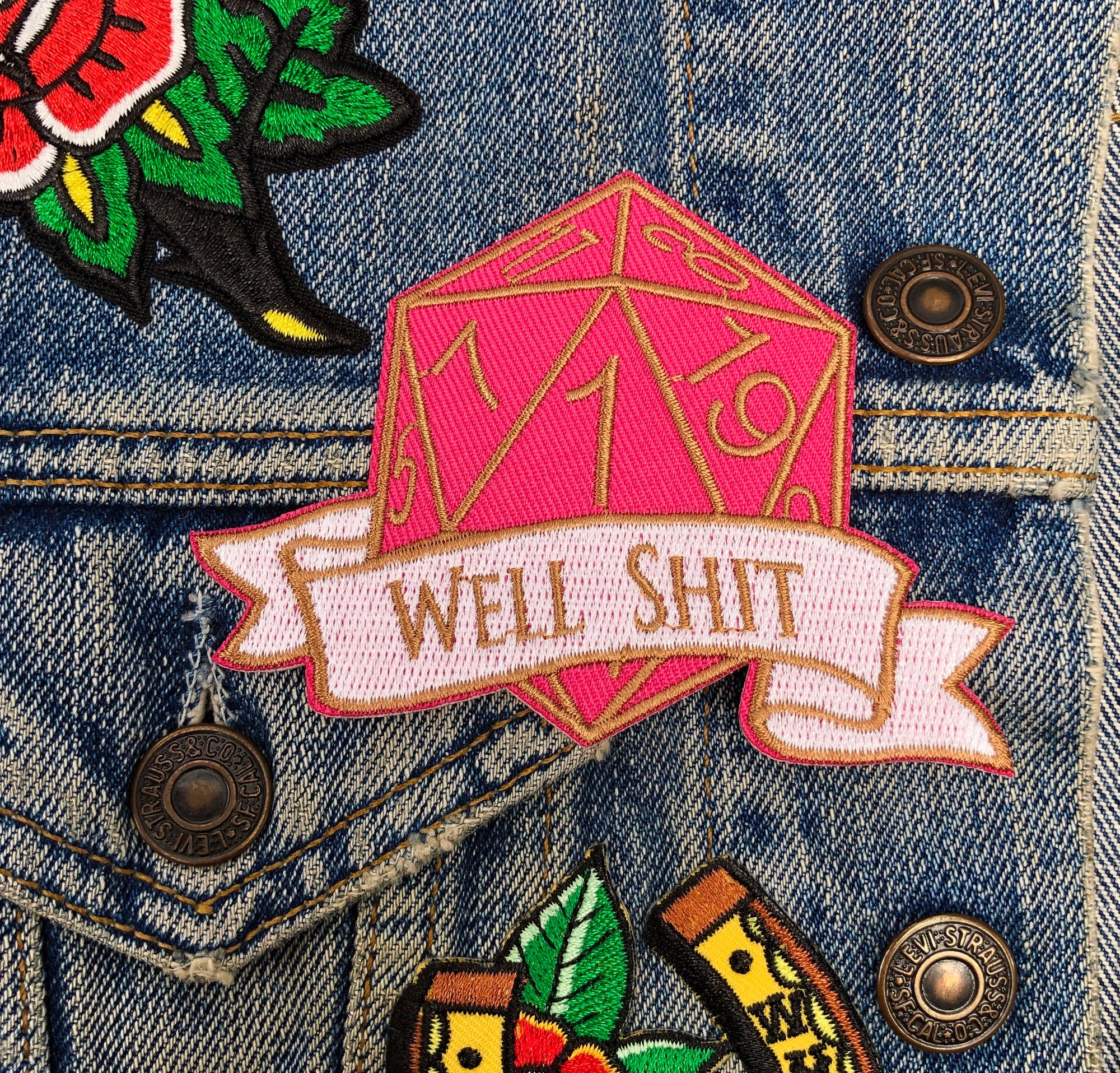 Well shit embroidered patch, cute dog patch