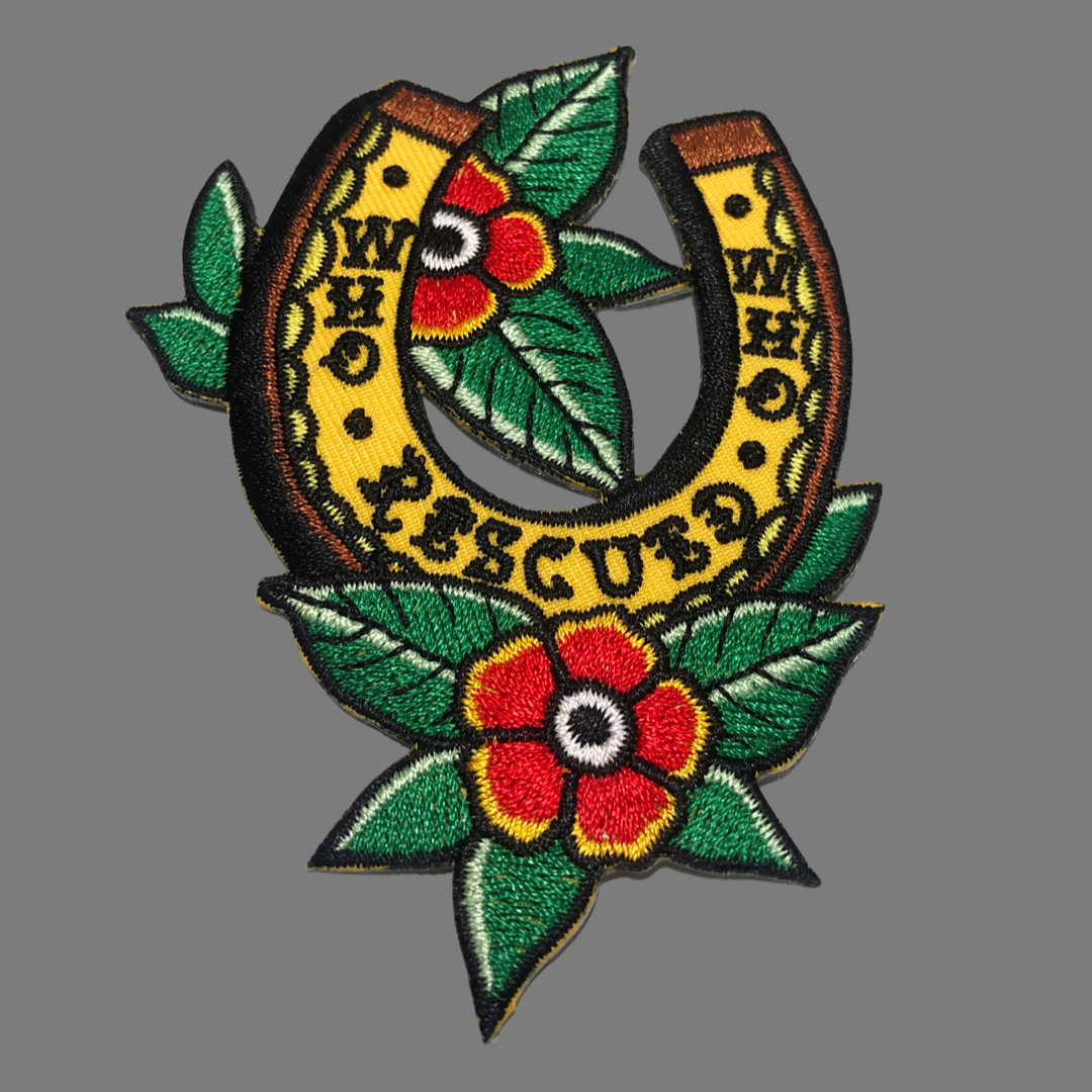 Who rescued who patch for rescue dogs. Dog gift embroidered patch for dog lover