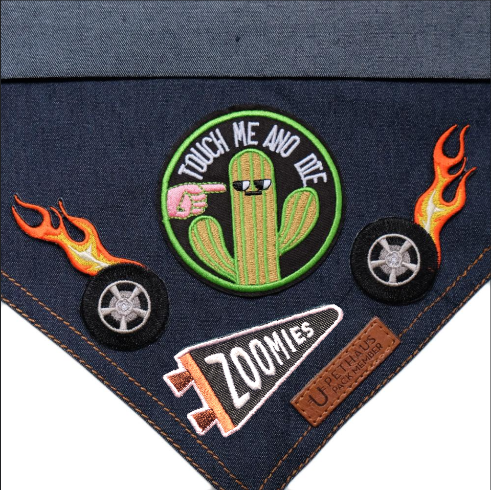 zoomies dog patch, funny dog patch scouts honour merit badges. Patch for dog bandana