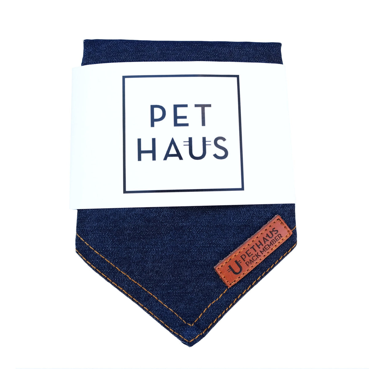 Denim Dog Bandana, designer dog bandana, cool dog bandana, blue dog bandana, pethaus