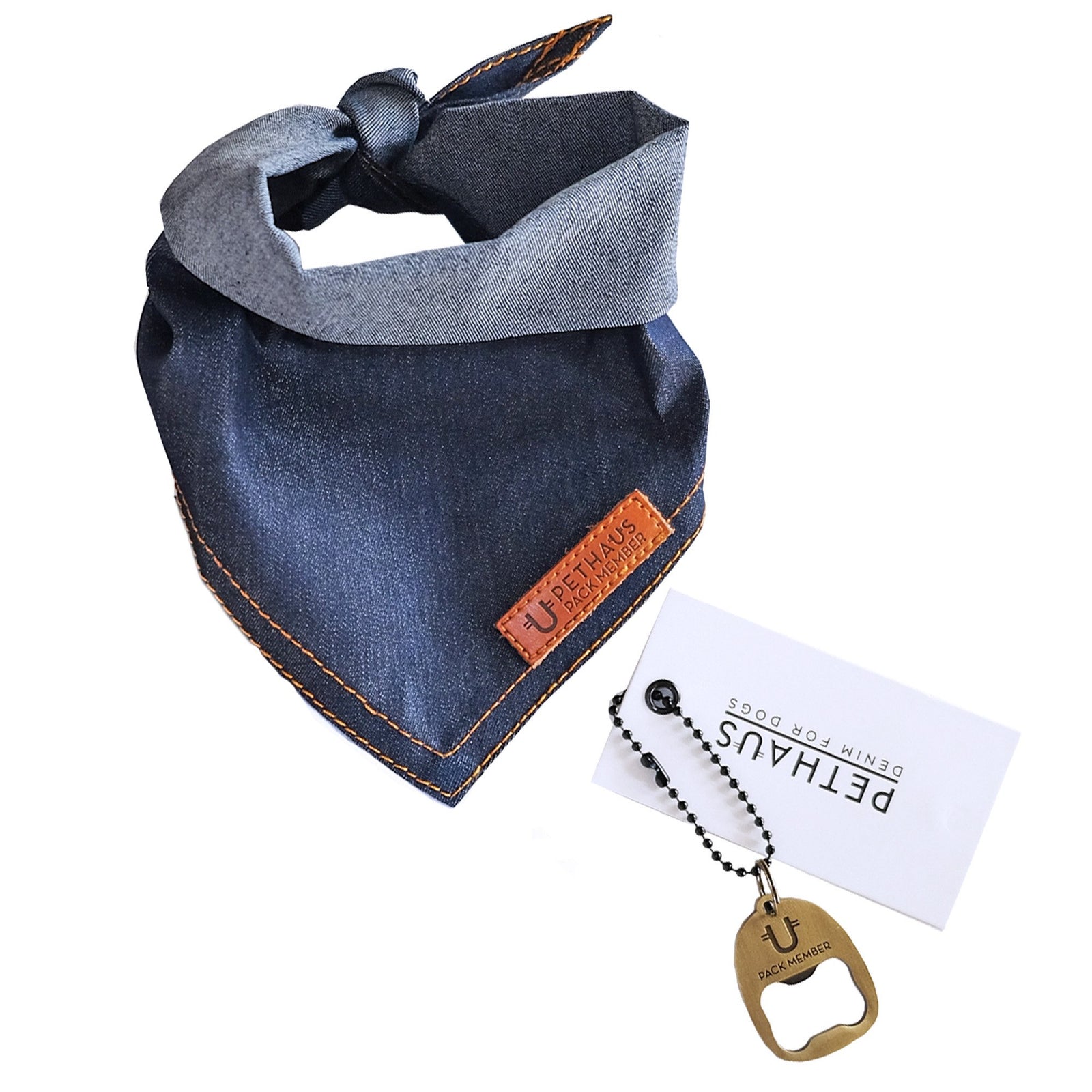 Dog gift, Gift for dog, Denim Dog Bandana, designer dog bandana, cool dog bandana, blue dog bandana, pethaus