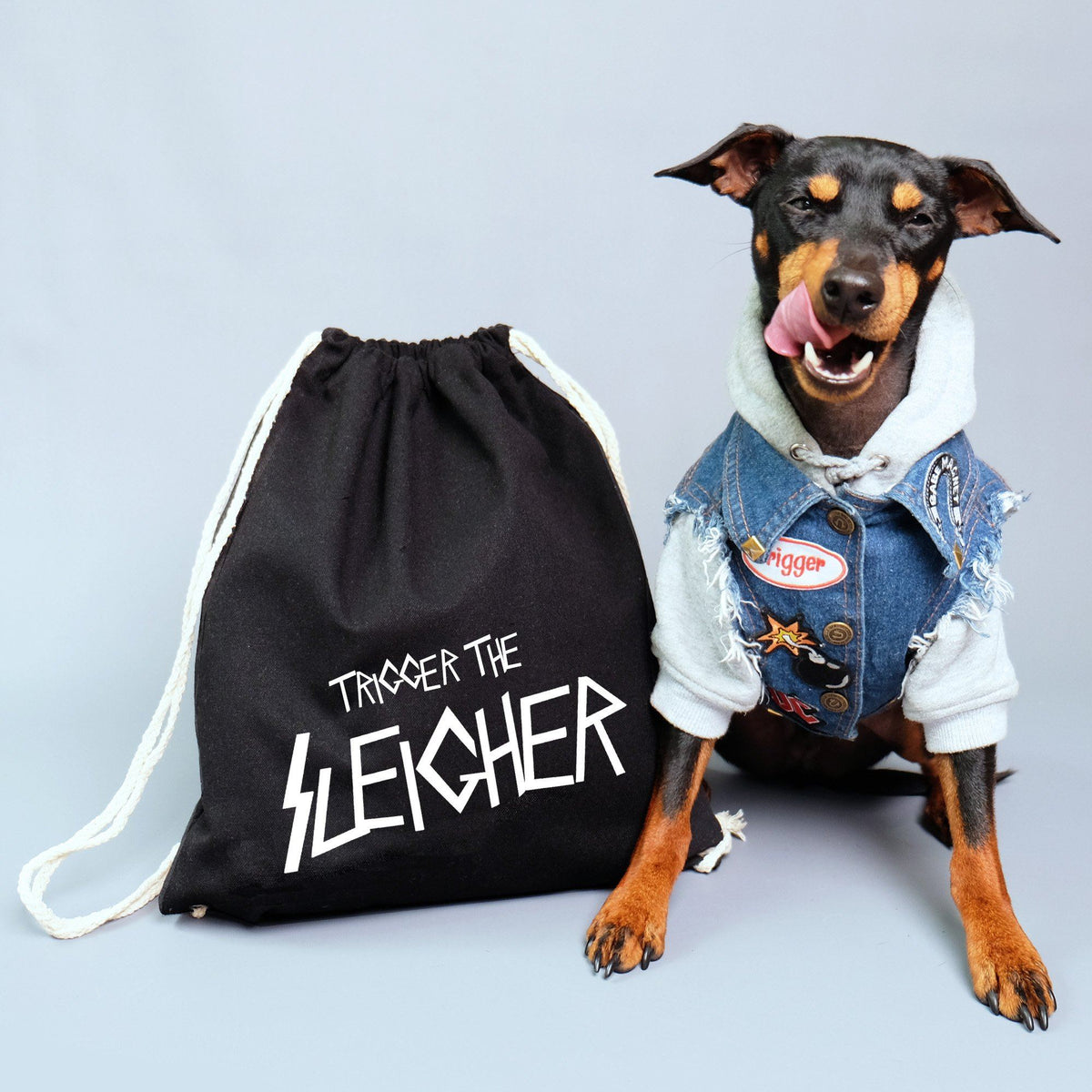 Christmas sack, christmas sack for dog, backpack, Personalized Christmas sack, Heavy Metal Christmas