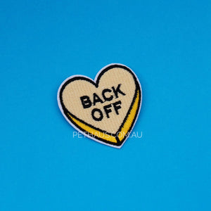 Back off heart patch, yellow heart patch