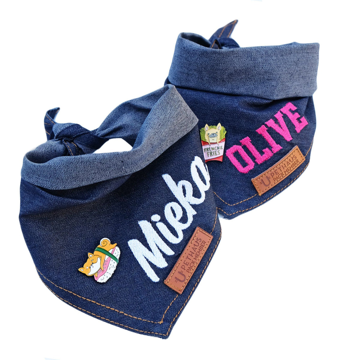 personalised dog bandana, denim dog bandana, custom dog bandana, australian dog bandana, designer dog bandana, cool dog bandana, pethaus