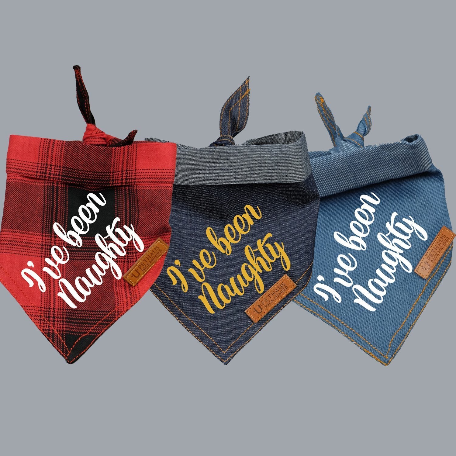 Christmas dog bandana, dog gift, I've been naughty dog bandana, pethaus, cool dog gift, 