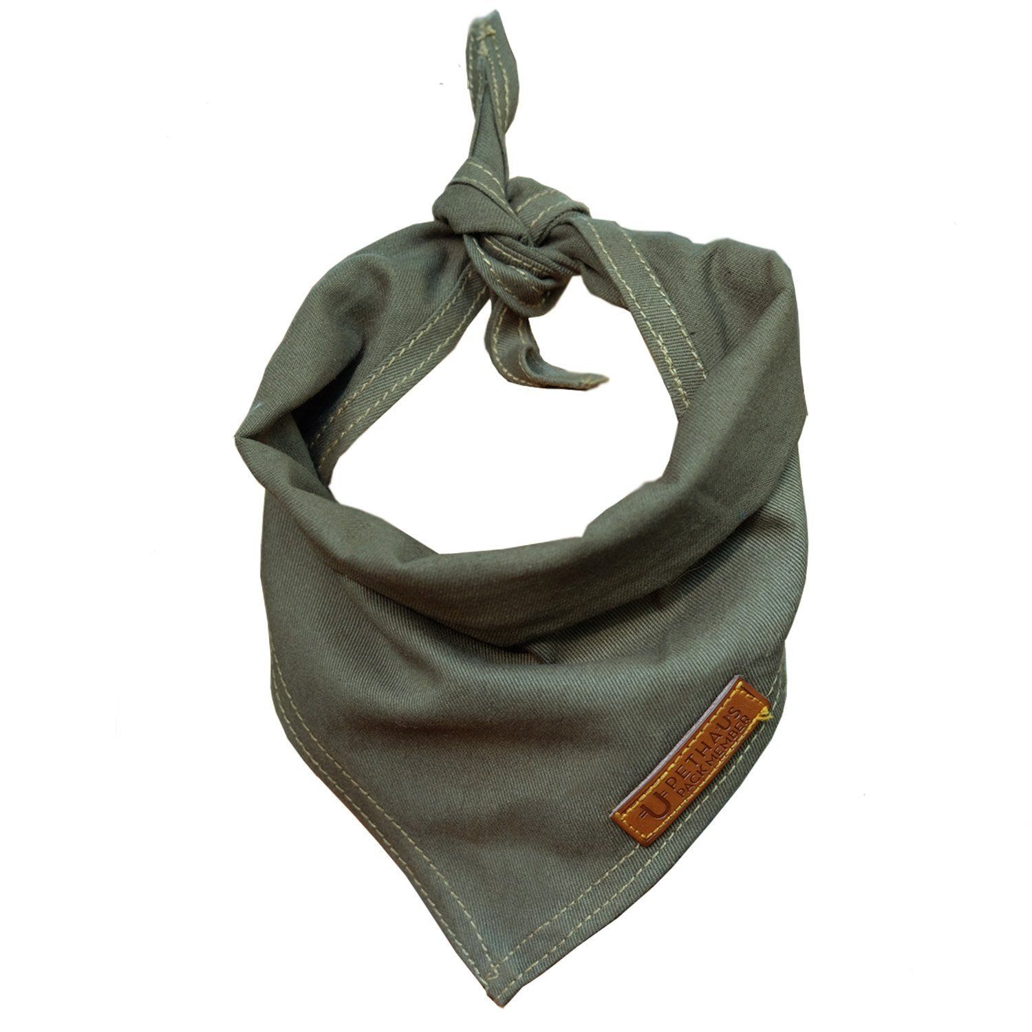 army green dog bandana, pethaus, green dog bandana, designer dog bandana, dog gift, dog bandana patches, australian dog bandana