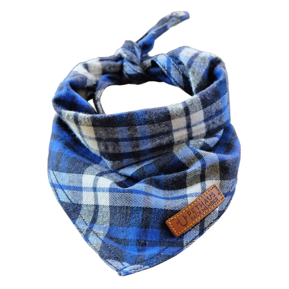 Blue flannel dog bandana, check dog bandana, blue dog bandana, dog gift, check dog bandana, plaid dog bandana, dog bandana australia, pethaus