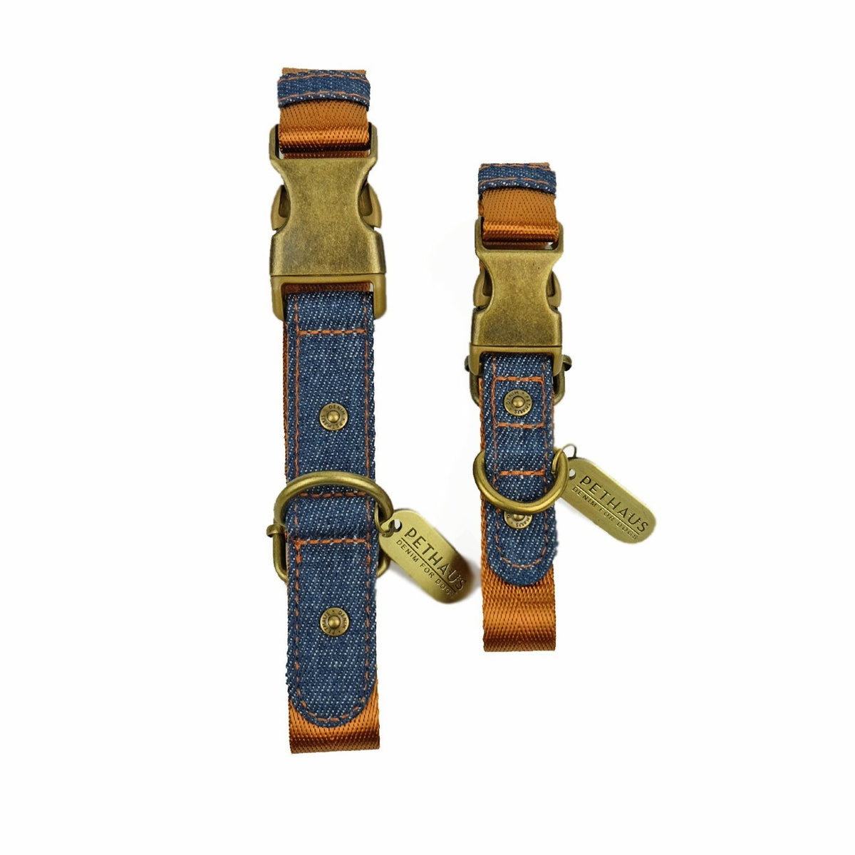 denim dog collar, tan dog collar, quick release dog collar, nylon webbing dog collar, cool dog collar, Pethaus, Australian dog collar