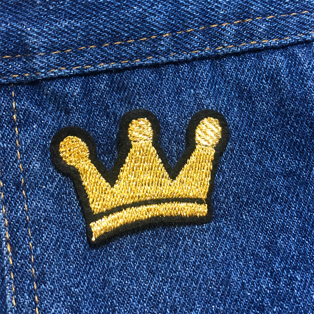 gold crown patch, king crown patch, queen crown embroidered patch, crown patch for dog