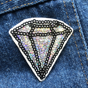 diamond patch, sequin diamond patch, bling patch