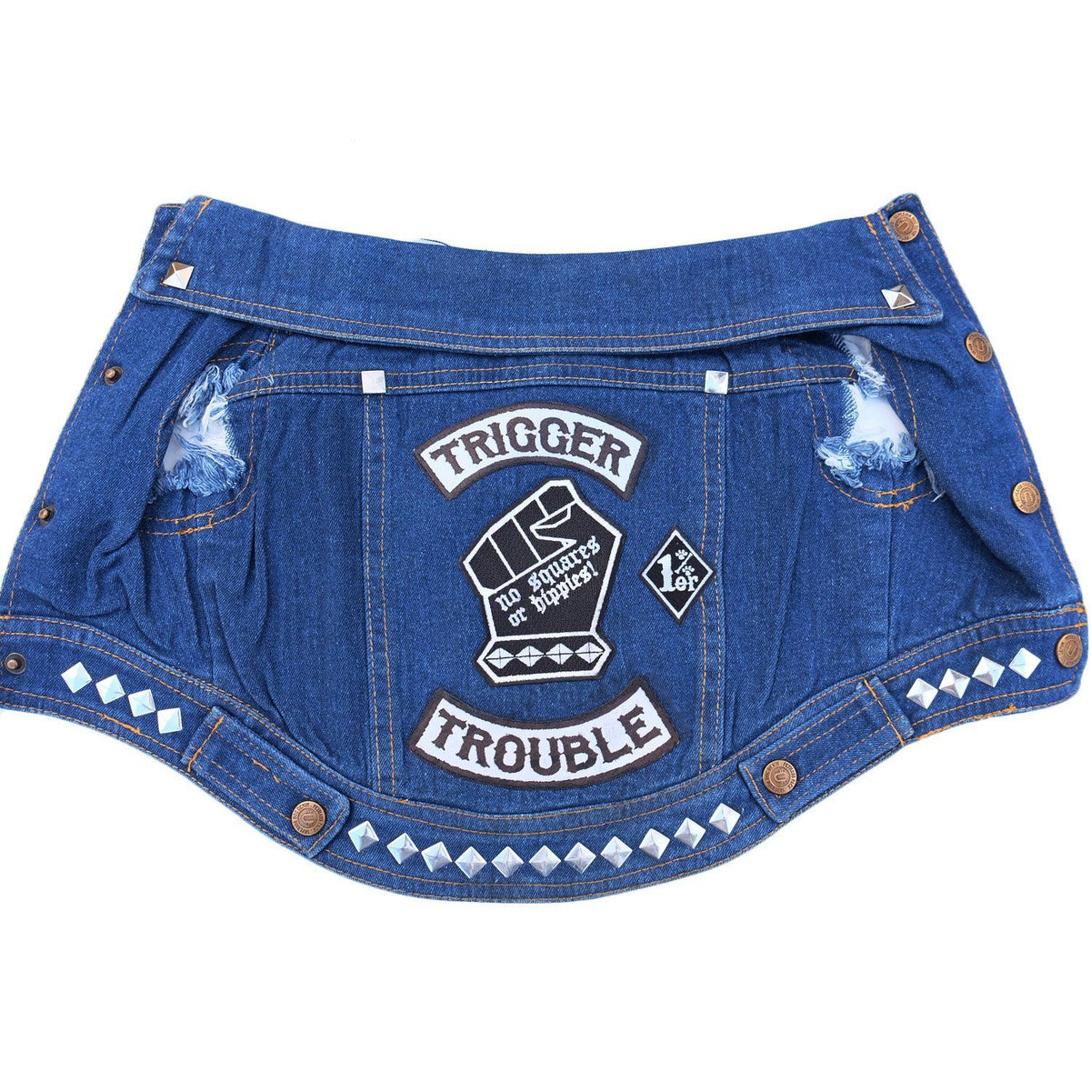 Denim dog vest, denim dog jacket, custom dog jacket