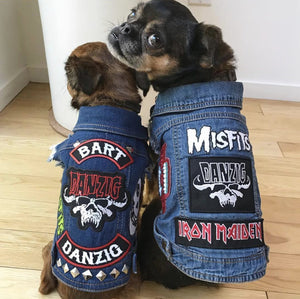 Custom Patched Dog Battle Jacket Denim Dog Vest PetHaus