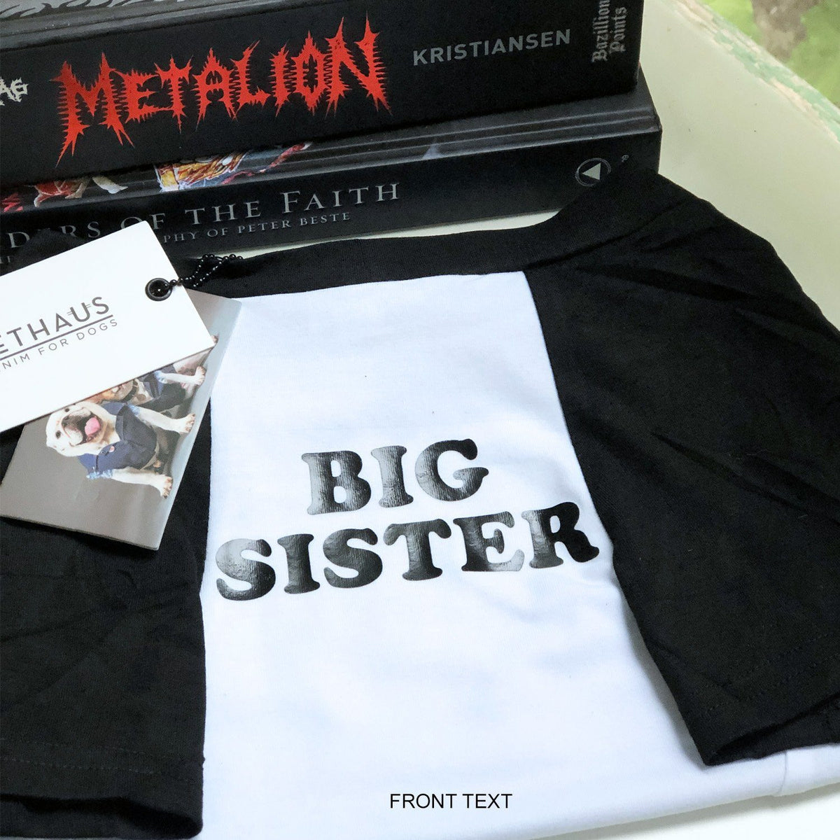 Personalised dog tee,Personalised Raglan Dog Tee, customised dog tee, dog tee, dog gift, pethaus, big sister tee