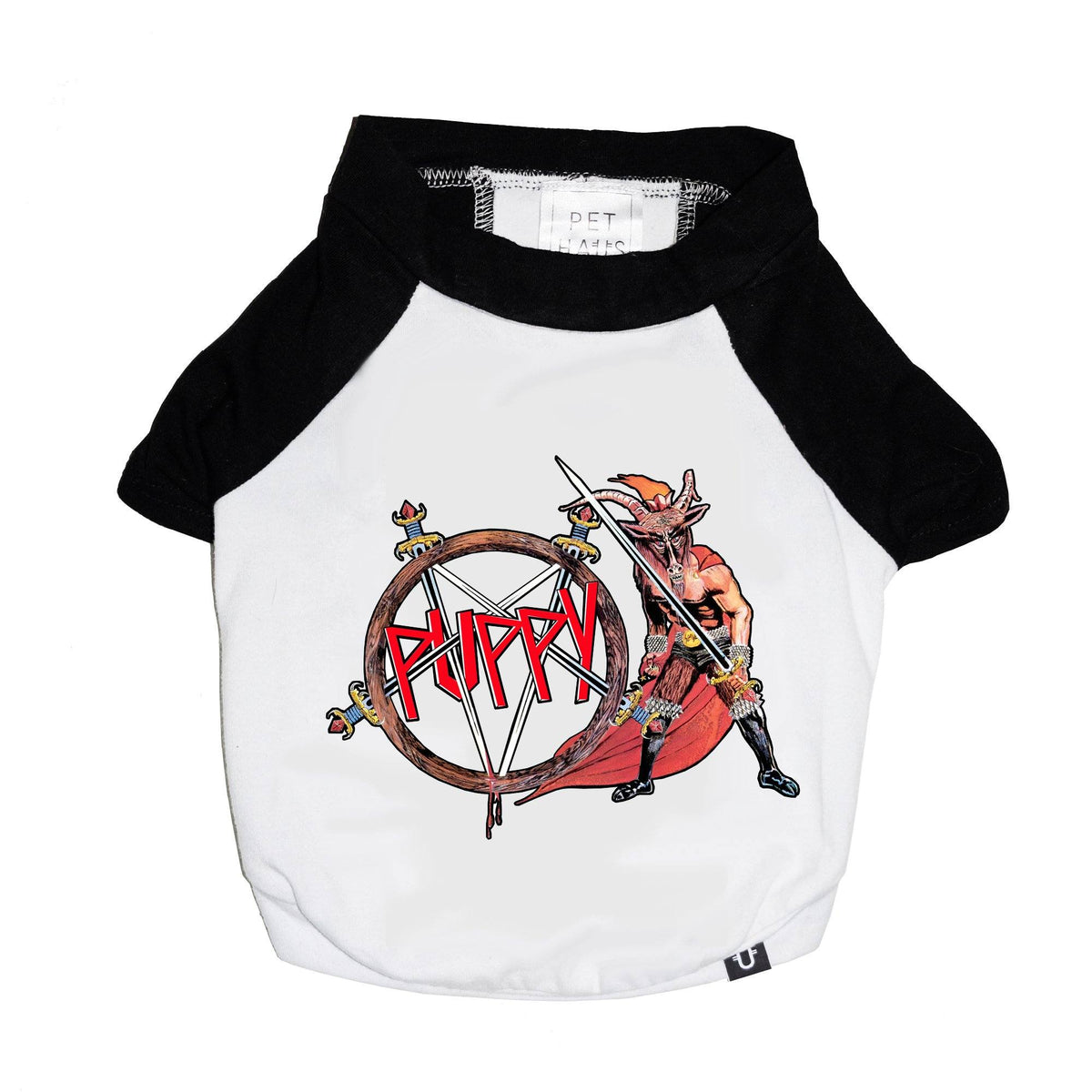 Metal band tee for dogs, Slayer dog tee, raglan dog tee