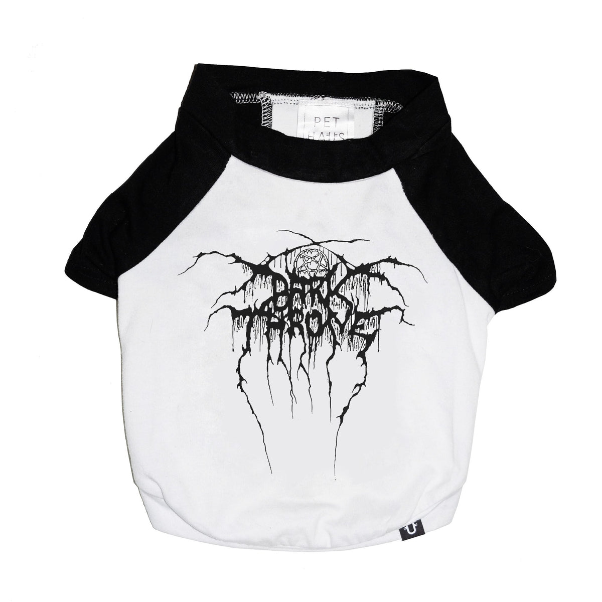 Black metal tee for dogs, Darkthrone dog tee, raglan dog tee, Barkthrone