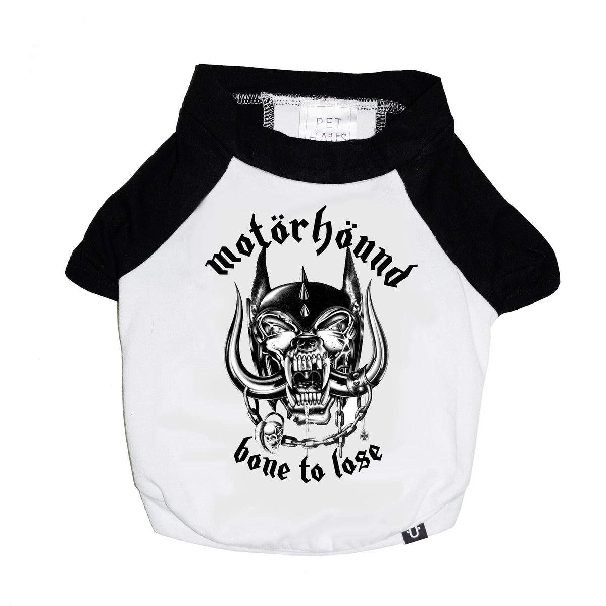Motorhead dog tee, raglan tee for dog, Metal band tee for dogs