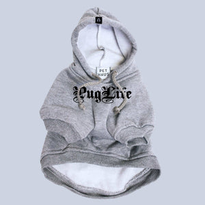 Dog hoodie, dog sweatshirt, dog coat, Personalised dog hoodie, Grey dog hoodie,Personalised dog sweatshirt, Pug life,Gangsta Yapper, Pethaus