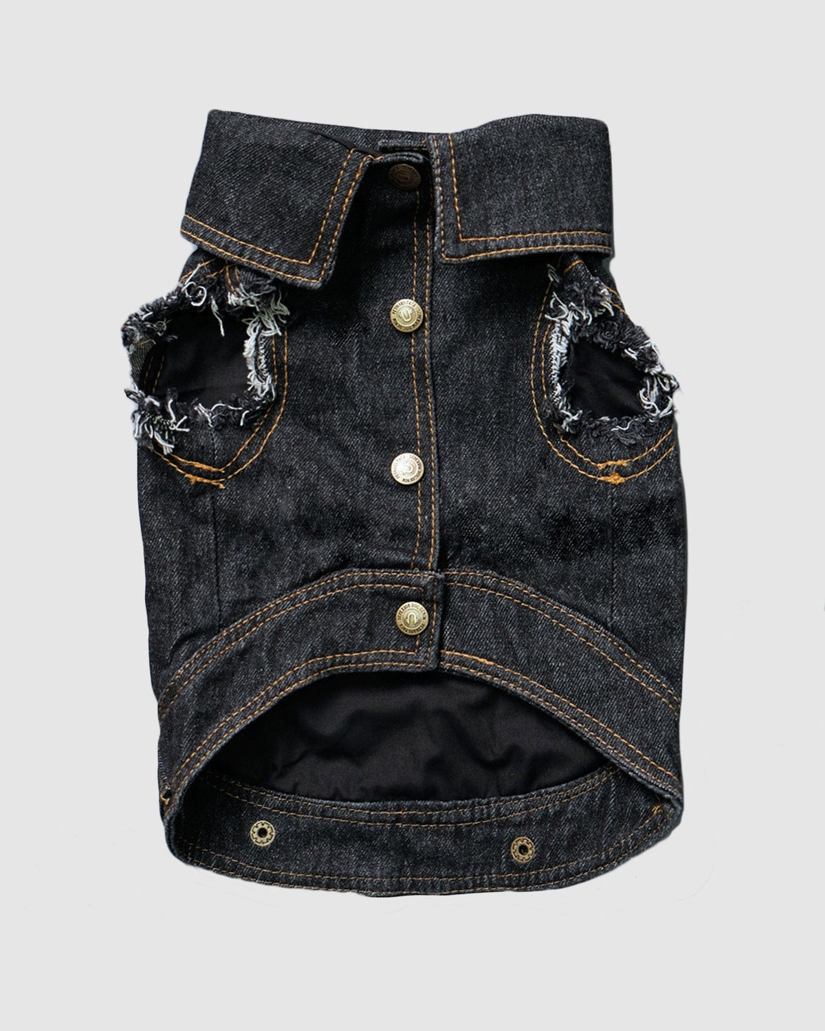 denim dog coat, pethaus, dog jacket, denim dog vest, black denim dog vest, dog gift, cool dog coat