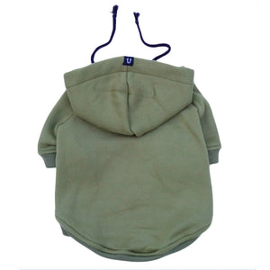 Army green dog hoodie, dog coat by Pethaus Australia - designer dog clothes