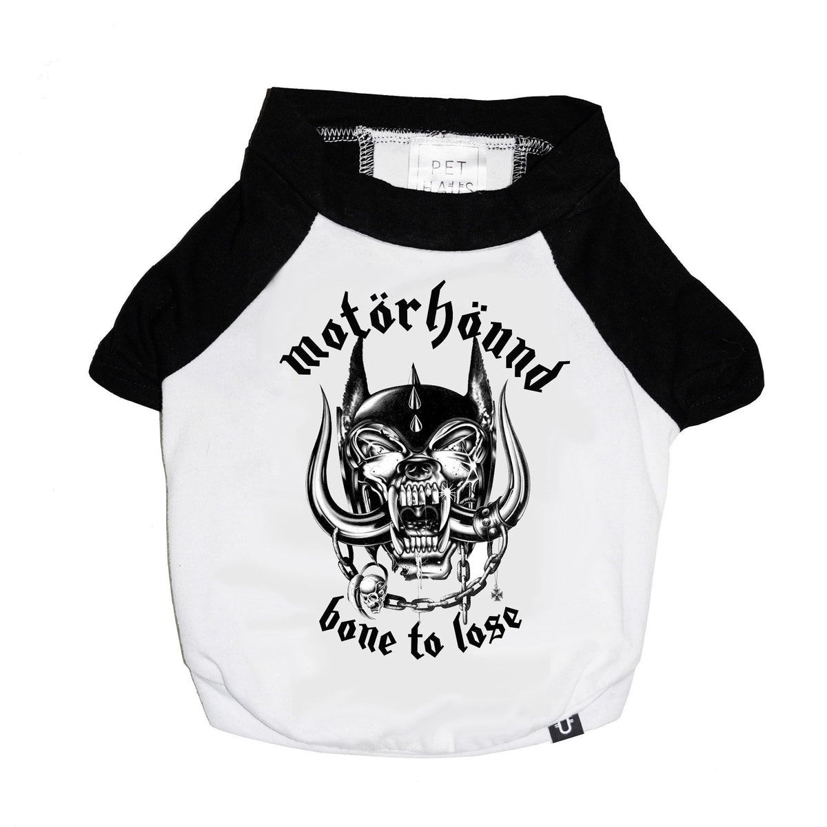 Motorhound dog tee, heavy metal dog tee, raglan dog tee, band tee for dog, motorhound,