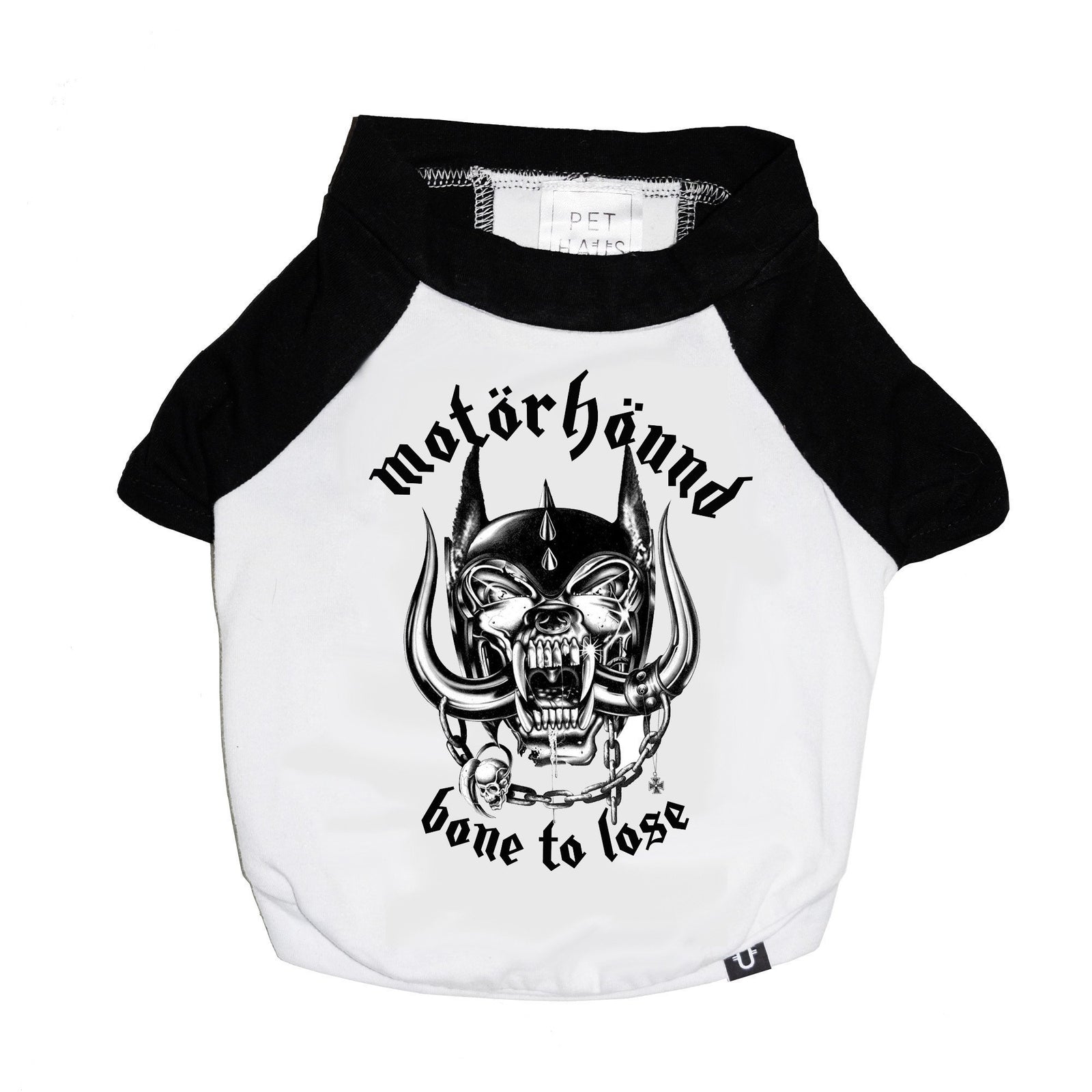 Motorhound dog tee, heavy metal dog tee, raglan dog tee, band tee for dog, motorhound,