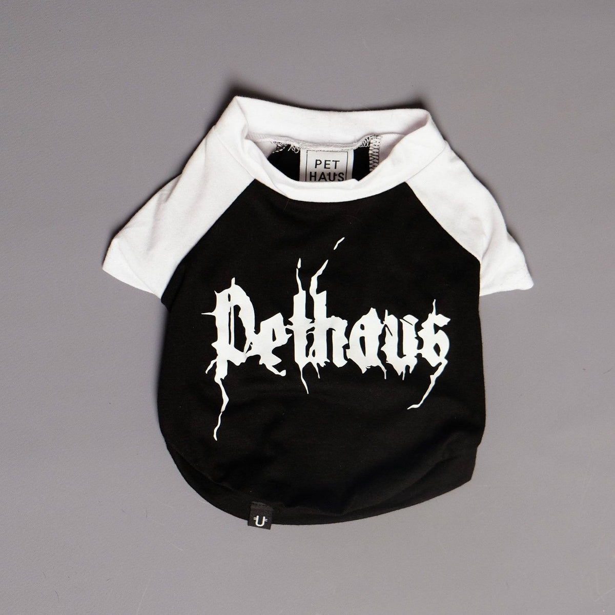 Metal tee for dog, Pethaus dog tee, raglan dog tee, black dog tee, cool dog tee, dog tee Australia