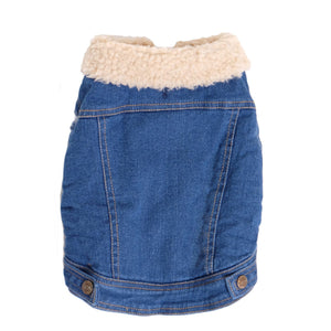 Sherpa lined denim dog vest Pethaus