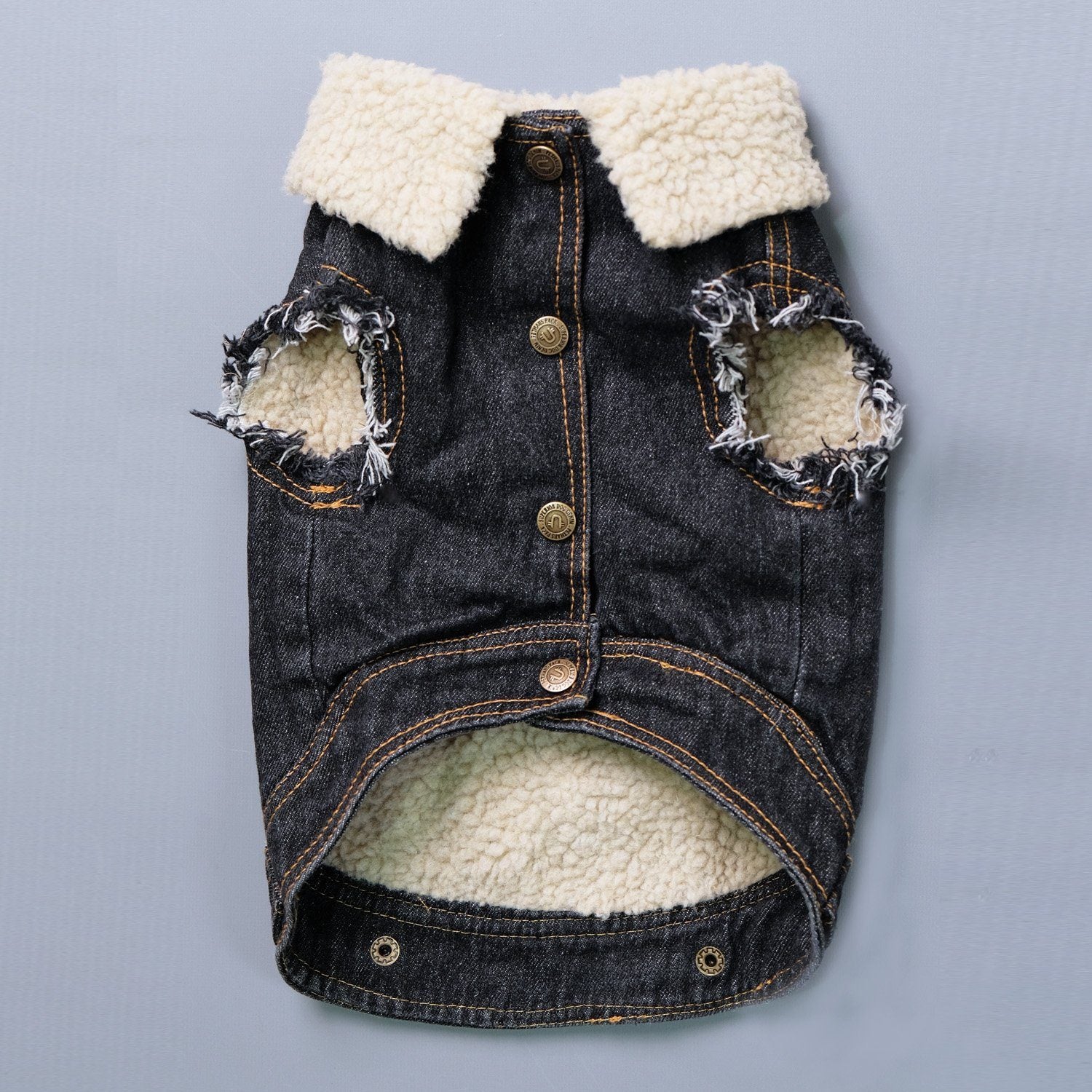 denim dog vest, denim dog jacket, sherpa denim dog vest, pethaus, dog denim, dog gift, black denim dog jacket, dog coat, black dog coat, dog jacket australia