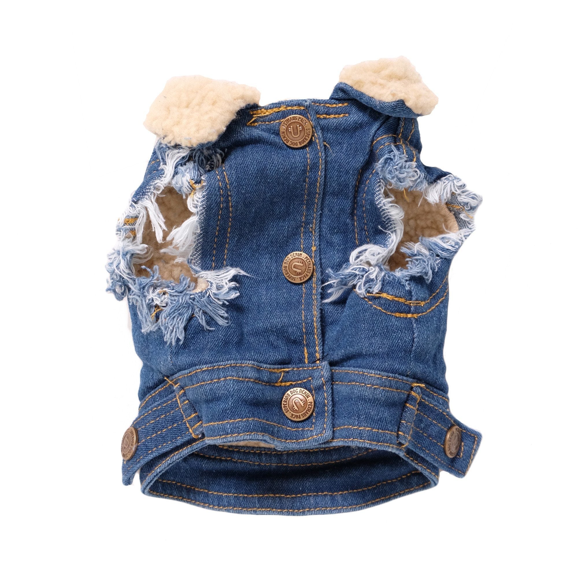 Sherpa Lined Denim Dog Vest PetHaus