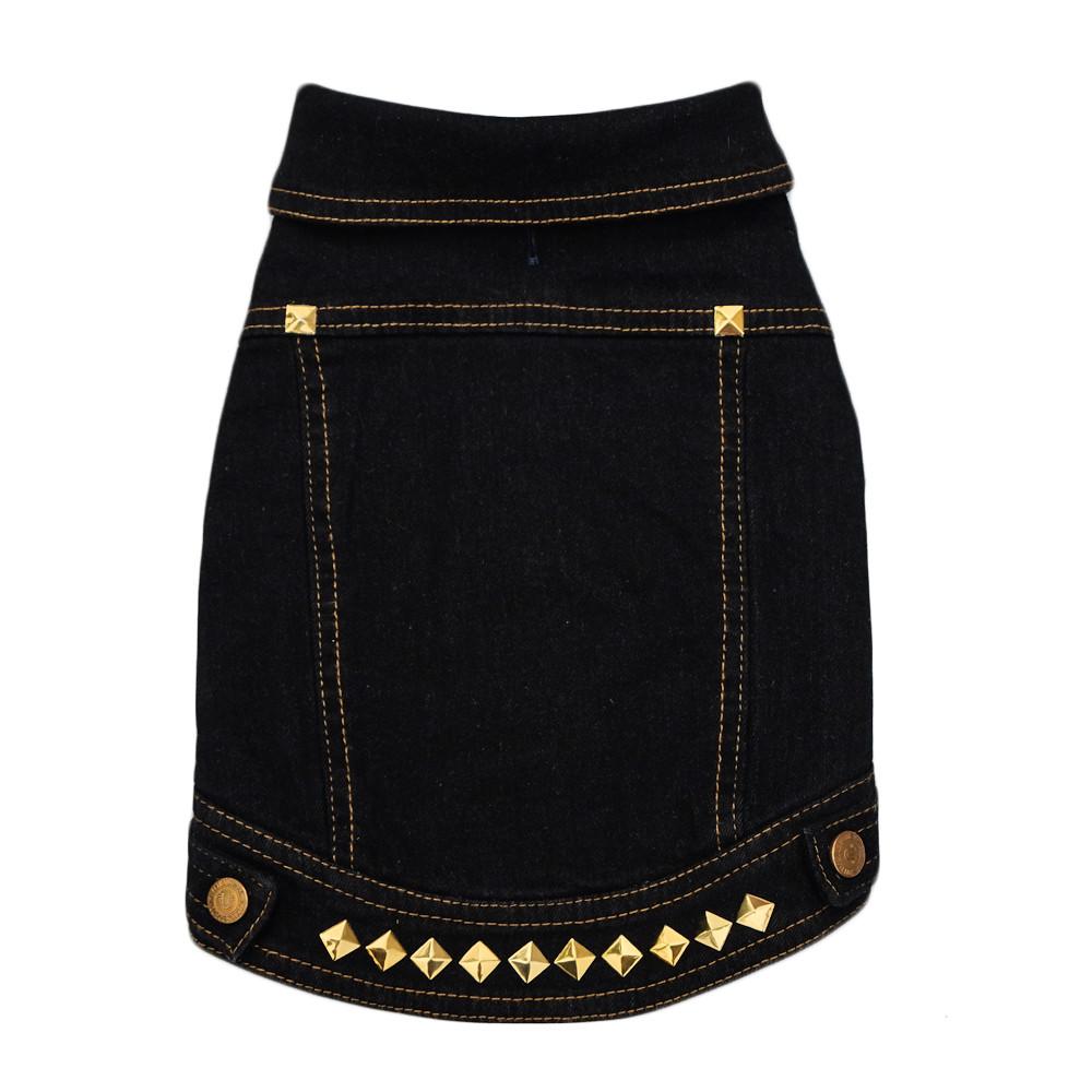 Denim dog jacket with studs 