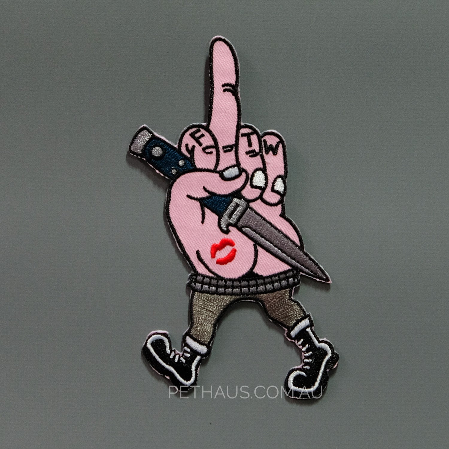 FTW patch, middle finger patch, punk patch, dagger patch, thrillhaus patch , Pethaus