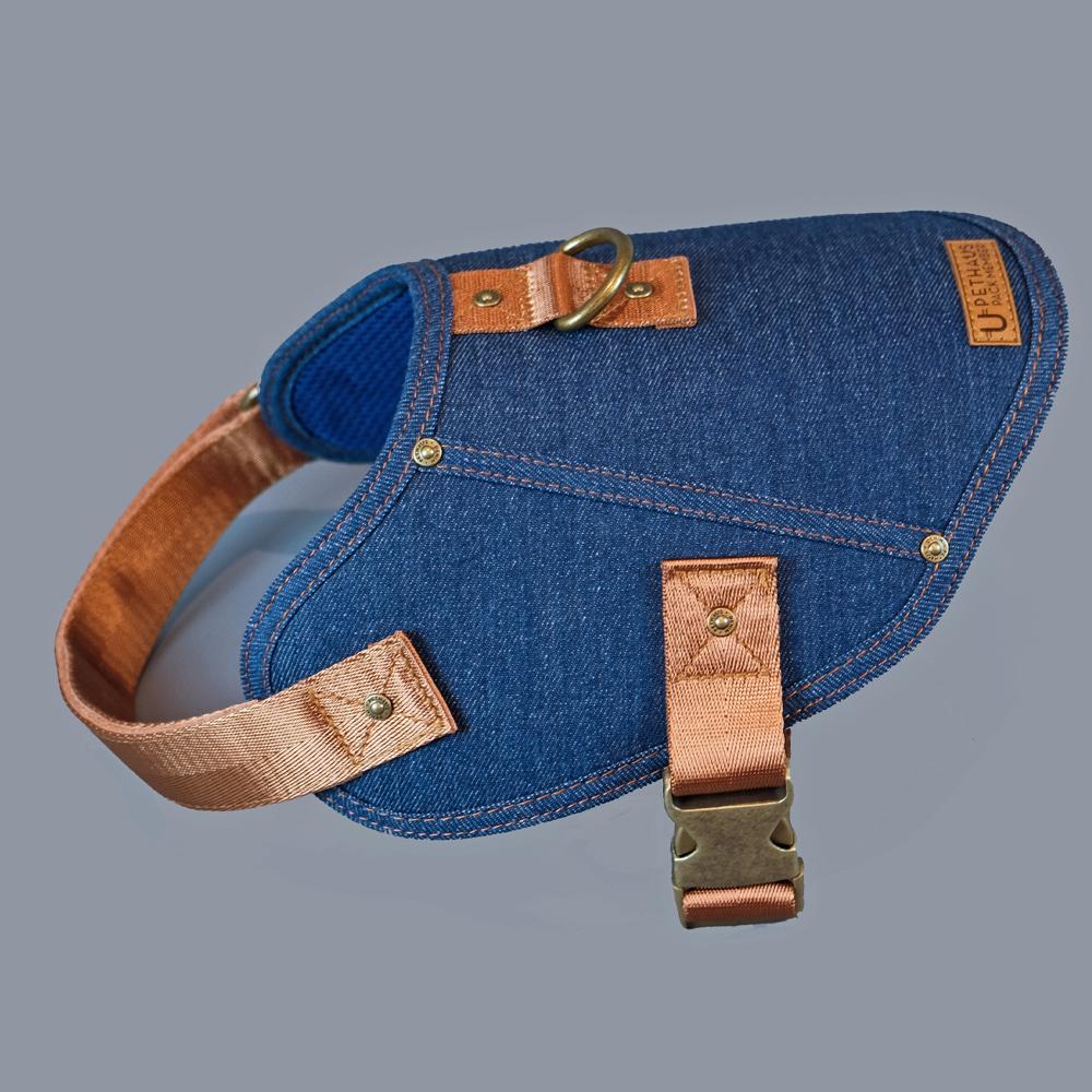 dog harness, denim dog harness, dog harness australia, no pull dog harness, easy fit dog harness, pethaus