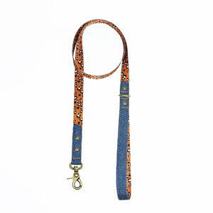 denim dog leash, denim dog lead, leopard print dog leash, designer dog leash, Australian dog leash, Pethaus, nylon webbing dog leash, cool dog leash,