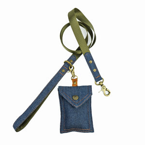 denim dog leash, denim dog lead, olive dog leash, olive dog lead, nylon webbing dog leash, Australian dog leash, pethaus, designer dog leash