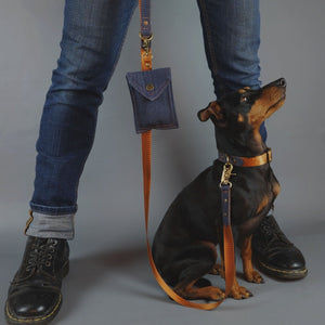 denim dog lead, denim dog leash, tan dog leash, design dog leash, Australia dog leash, Pethaus, cool dog leash, English toy terrier