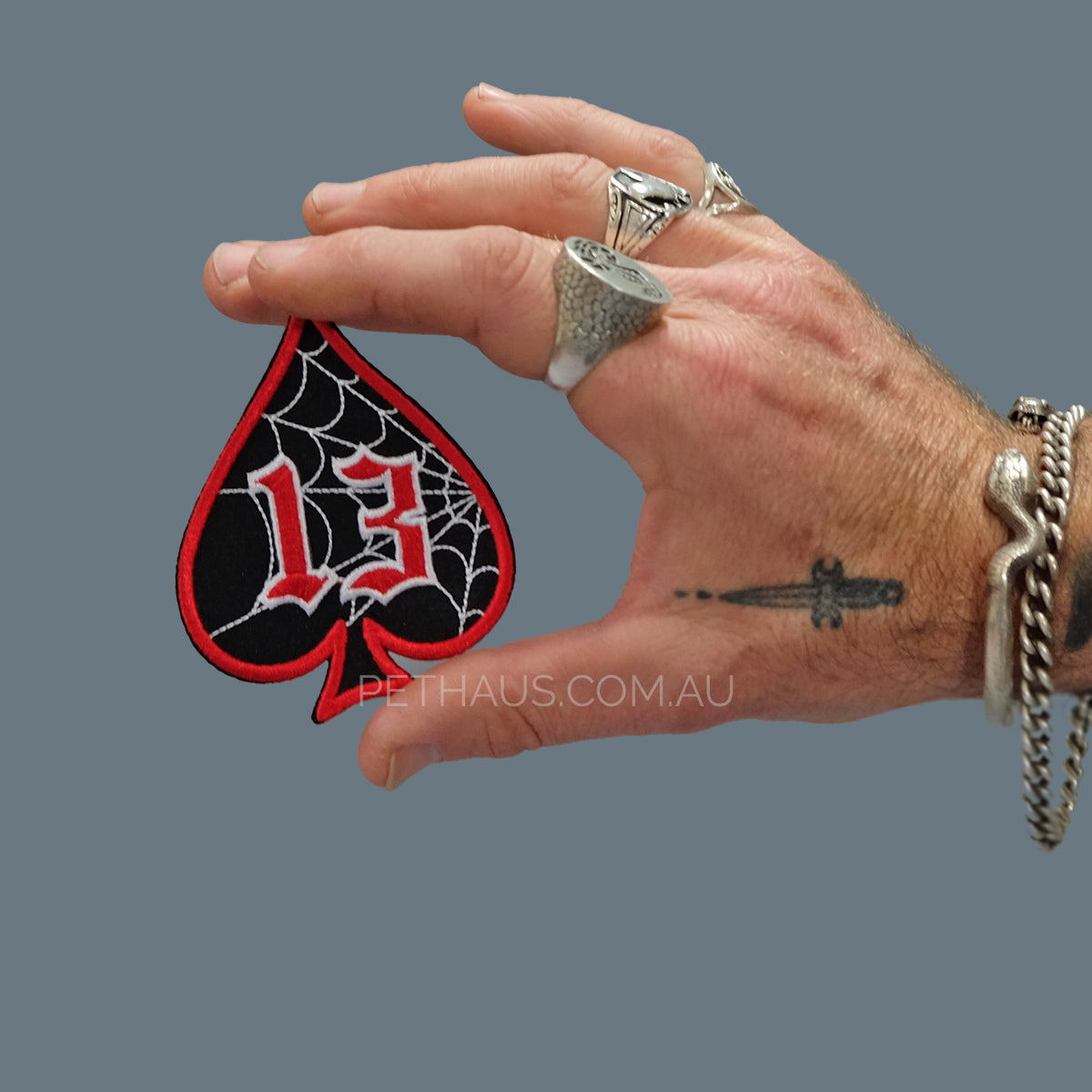 lucky 13 patch, spade patch, rockabilly patch, kustom culture patch, Pethaus, dog patch