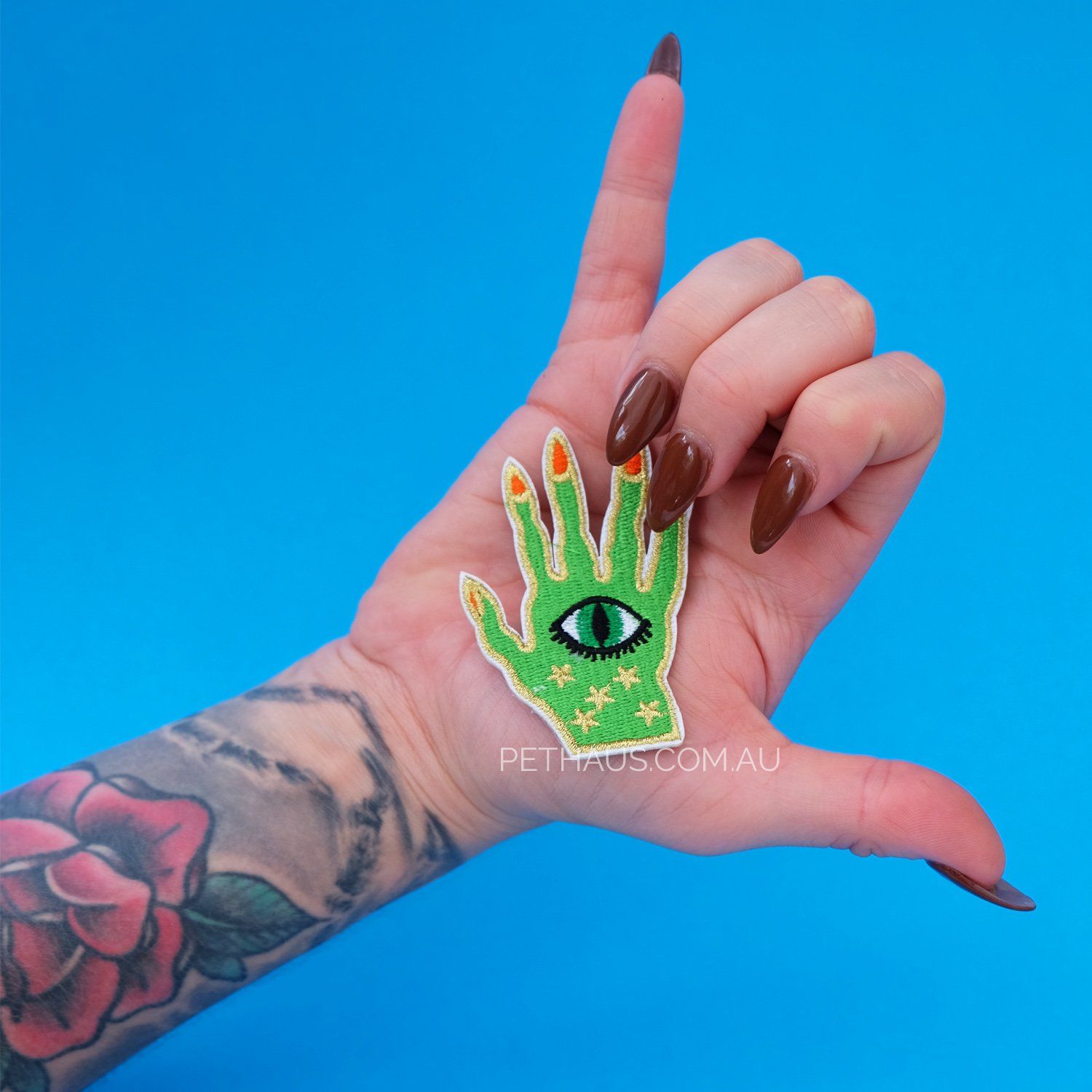 Mystic hand patch, witch patch, cool patch, embroidered patch. 