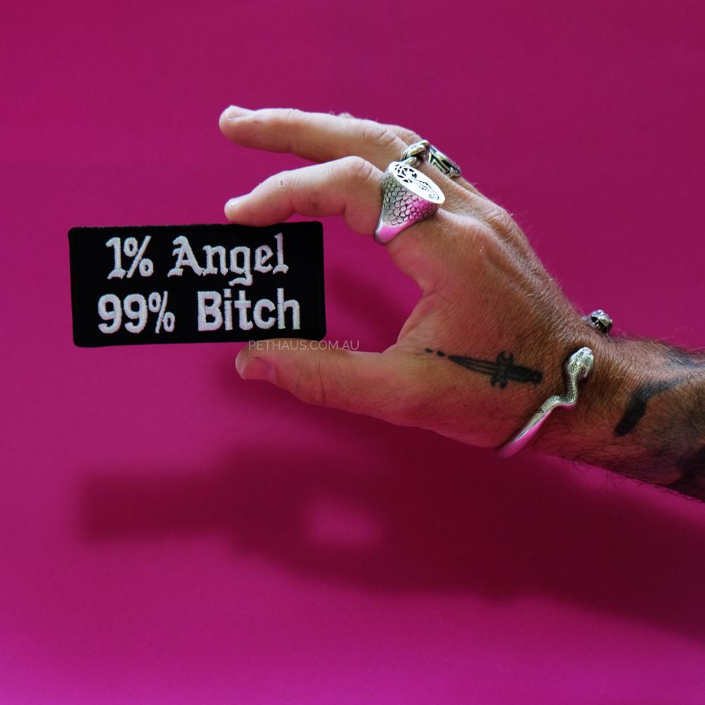 1% Angel 99% Bitch Patch, Bitch patch, biker patch, dog patch, Pethaus