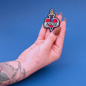 Tattoo heart patch, rockabilly patch 