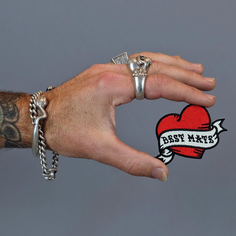 Best mate embroidered patch, heart patch, tattoo patch, tattoo heart patch, dog patch, patch for dog, pethaus