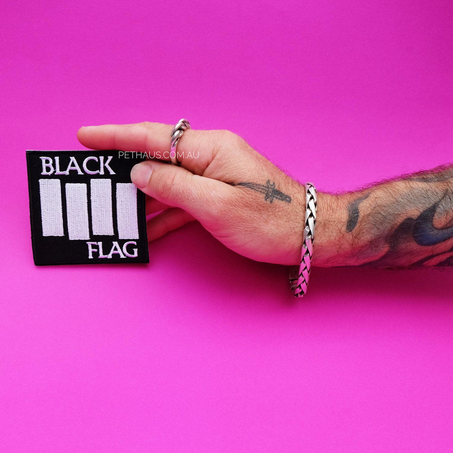 Black flag embroidered patch, hardcore punk patch, punk patch, patches for dogs, dog vest patches