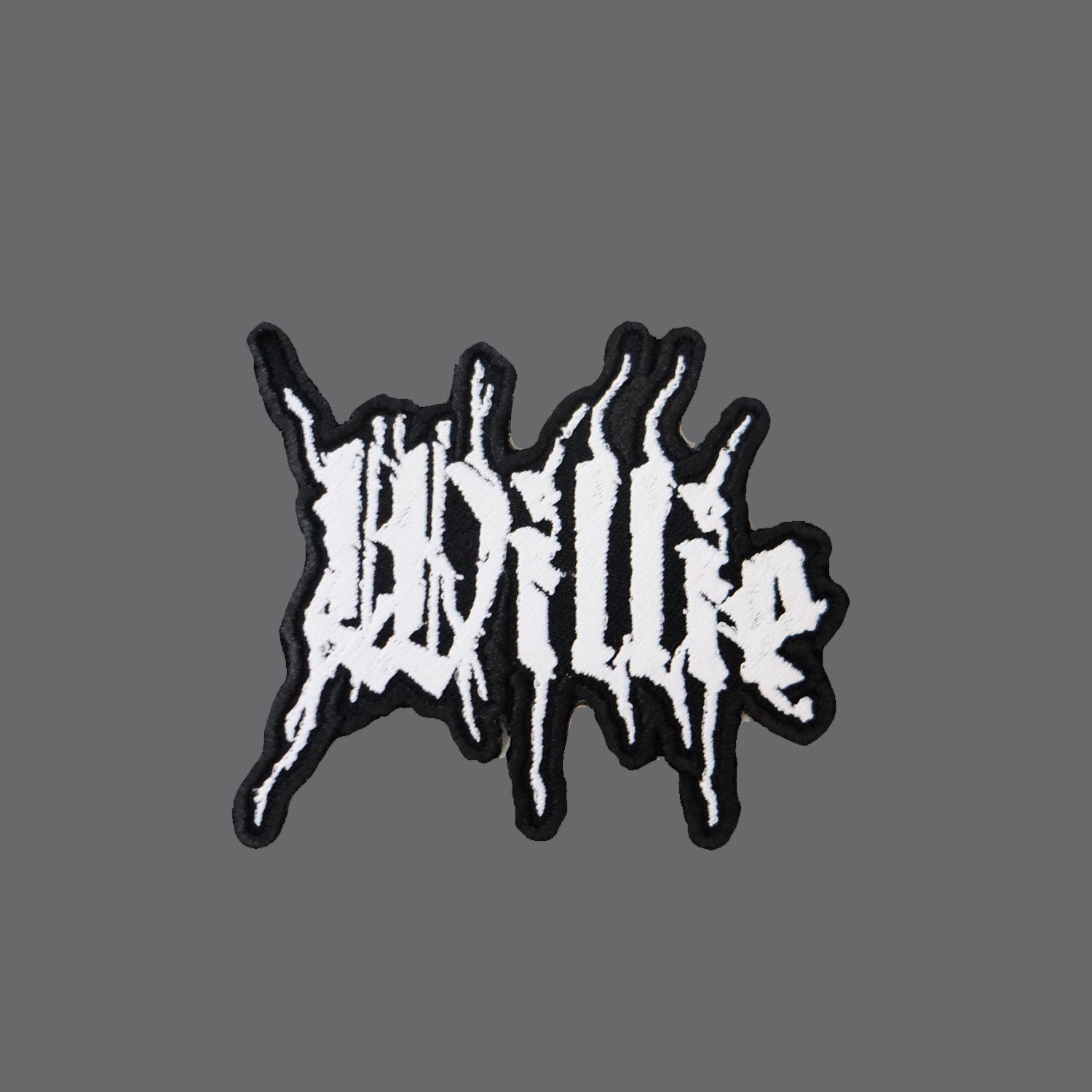 Black Metal Patch, Custom name patch, Heavy Metal Dog, Dog Patch, Dog Denim