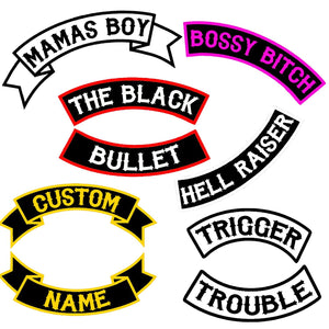 Custom Rocker patch Custom embroidered banner patch