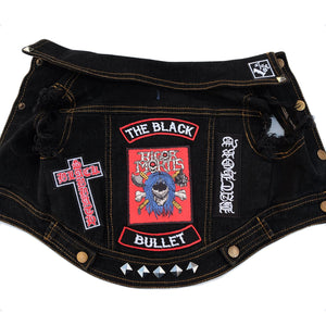 Denim dog vest custom rocker patches Heavy metal patches